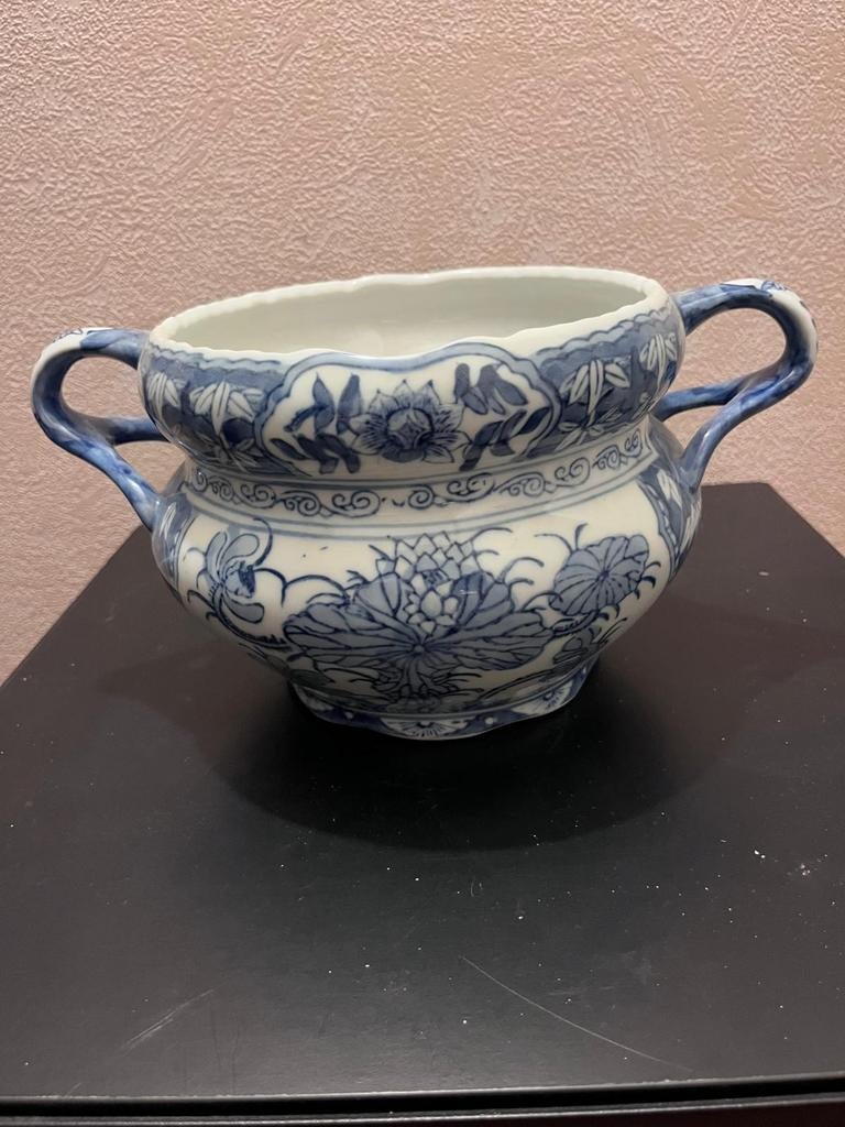 Chinees porseleinen soupière / bloempot, blauw-wit, Antiek en Kunst, Ophalen