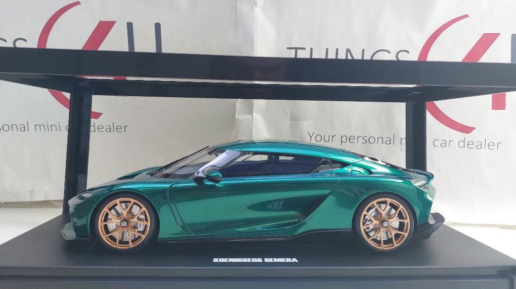 GT Spirit 1:18 Koenigsegg Gemera 2024 groen metallic/zwart, Ophalen of Verzenden, Nieuw, Auto, Overige merken