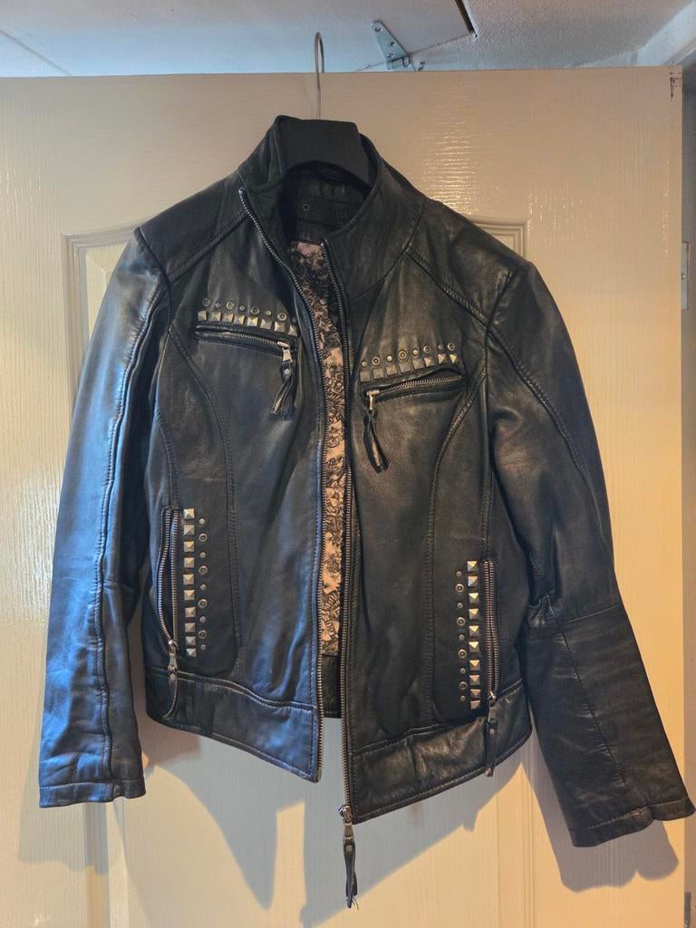 Leren jasje Maat M van Yessica, Maat 38/40 (M), Ophalen of Verzenden, Jasje, Gedragen