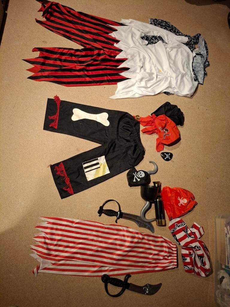 Carnavalskleding piraat 3x (2 kids en 1 volwassene), Ophalen, Jongen of Meisje