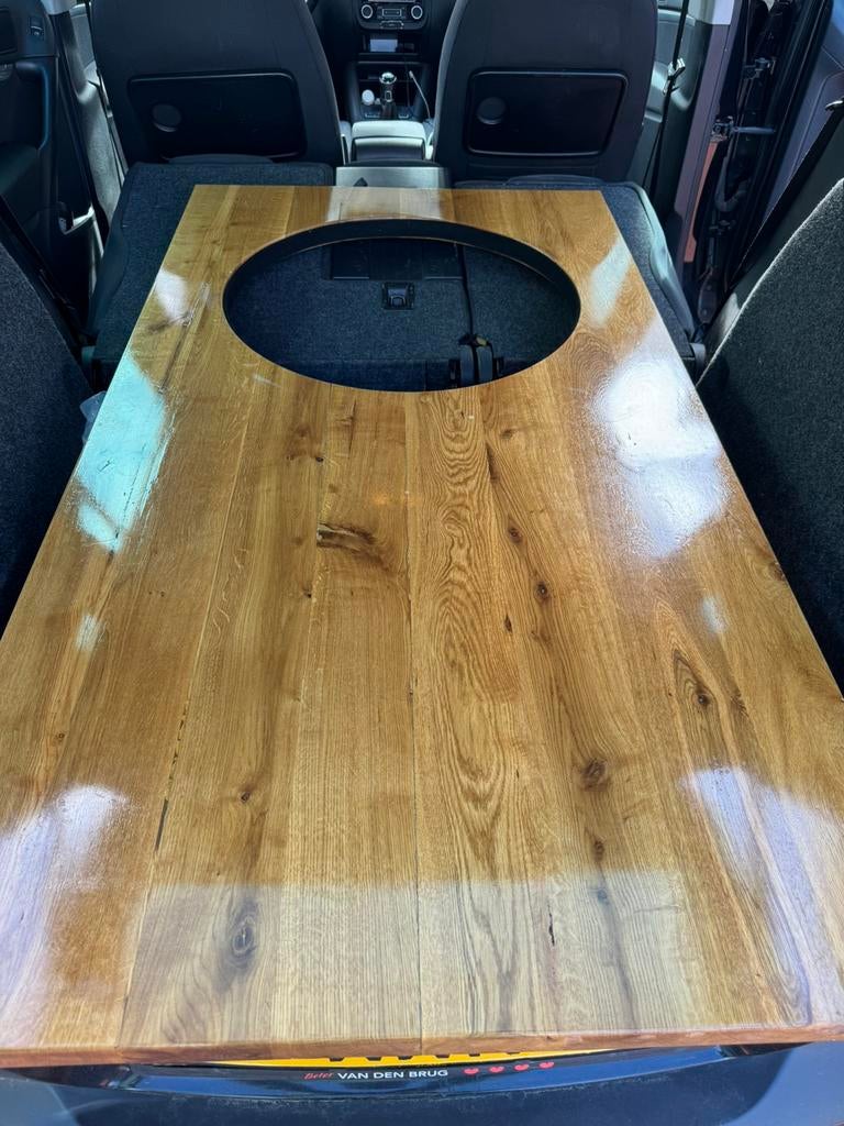 eiken tafelblad voor kamado meubel 150cm x 80cm x 4cm dik, Ophalen, Zo goed als nieuw, Houtskool