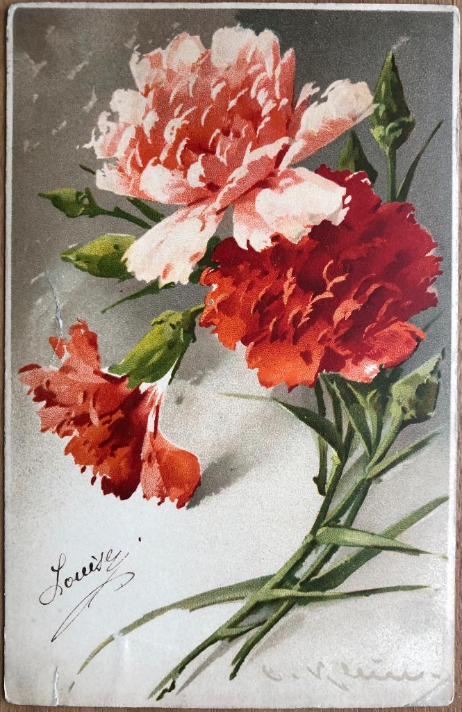 KATHARINE KLEIN - gesigneerd - ANJERS, Verzenden, Voor 1920, Gelopen, Overige thema's