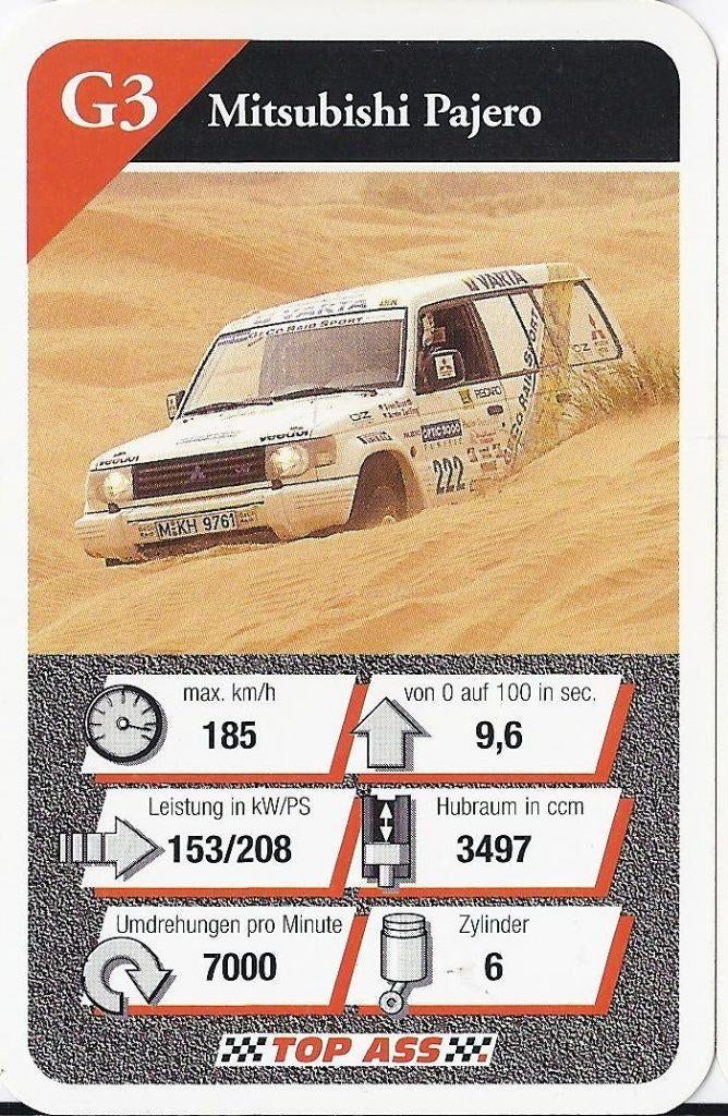 Kw20055 verzamelplaatje g3 mitsubishi pajero, Verzenden, Zo goed als nieuw, Auto's