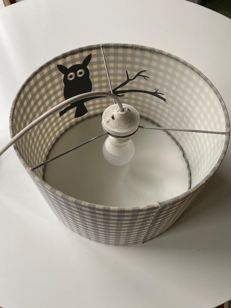 Lampenkap met uil, Ophalen, Gebruikt, Blauw, Rond