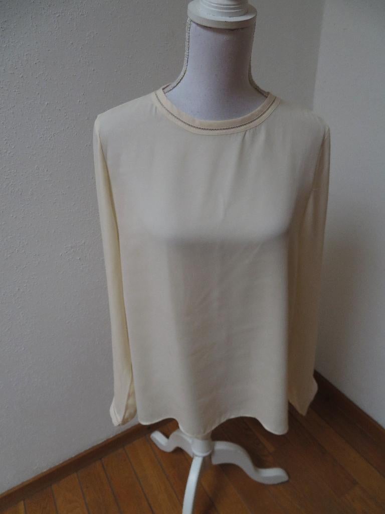 Z92 MANGO nieuwe voile blouse room wit L = 38/40, Maat 38/40 (M), Mango, Wit, Nieuw