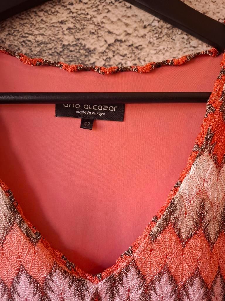 Ana Alcazar gevoerde kanten jurk Missoni print maat 42/40, Maat 38/40 (M), Overige kleuren, Ophalen of Verzenden, Zo goed als nieuw