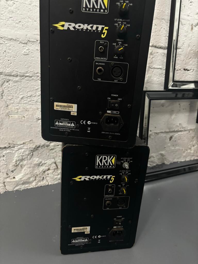 KRK Rokit 5 G3 Studio Monitoren (Set van 2), Gebruikt, 60 tot 120 watt, Front, Rear of Stereo speakers, Ophalen