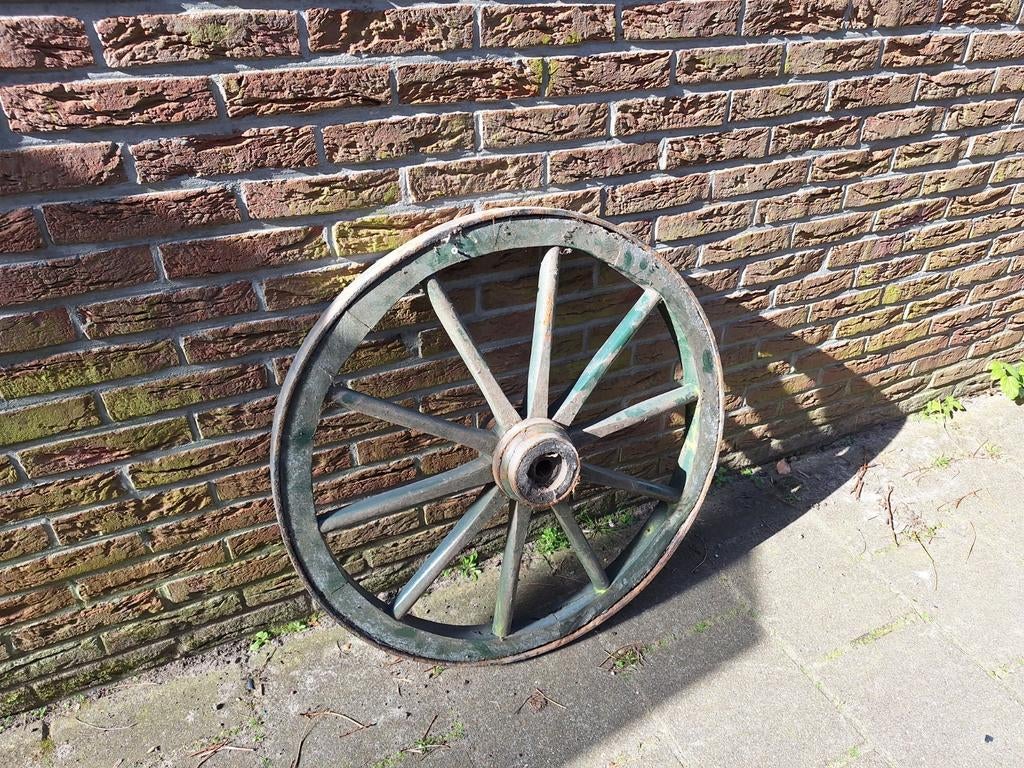 Antiek Karrewiel / Wagenwiel - Hout, Antiek en Kunst, Ophalen