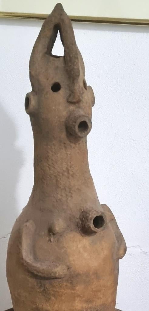 Etnografica, Afrika, Terracotta, Grote waterpot met hoofd, Ophalen