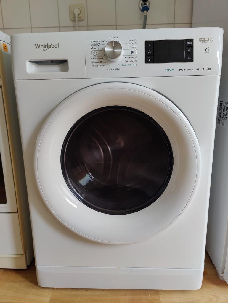 Was-droogcombinatie - Whirlpool FFWDB 964369 WV EE - 9/6 kg, 8 tot 10 kg, Ophalen, Zo goed als nieuw, 85 tot 90 cm