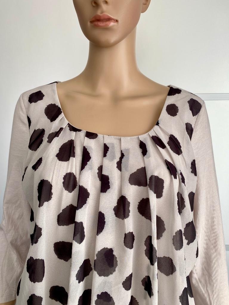 G301 Vanilia maat 38=M top blouse beige/zwart, Kleding | Dames, Tops, Maat 38/40 (M), Vanilia, Beige, Ophalen of Verzenden