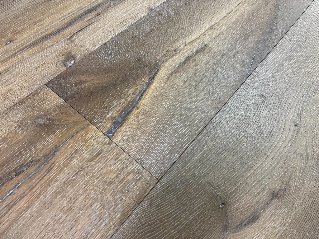 Gezandstraald eiken planken 15x260mm, gerookt en wit geolied, Parket, 75 m² of meer, Wit, Nieuw