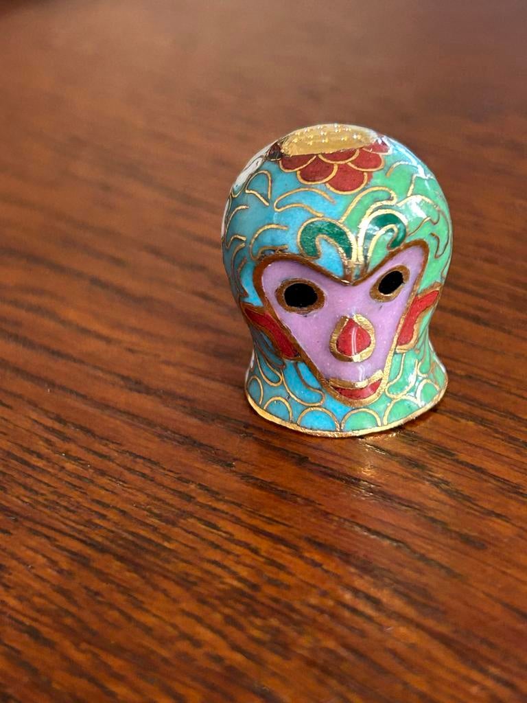 Set van 5 vingerhoedjes met apengezicht, Antiek en Kunst, Antiek | Woonaccessoires, Ophalen of Verzenden