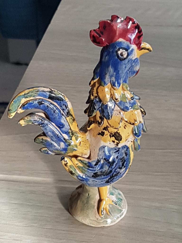 Majolica beeldje van een haan, Ophalen, Gebruikt, Dier