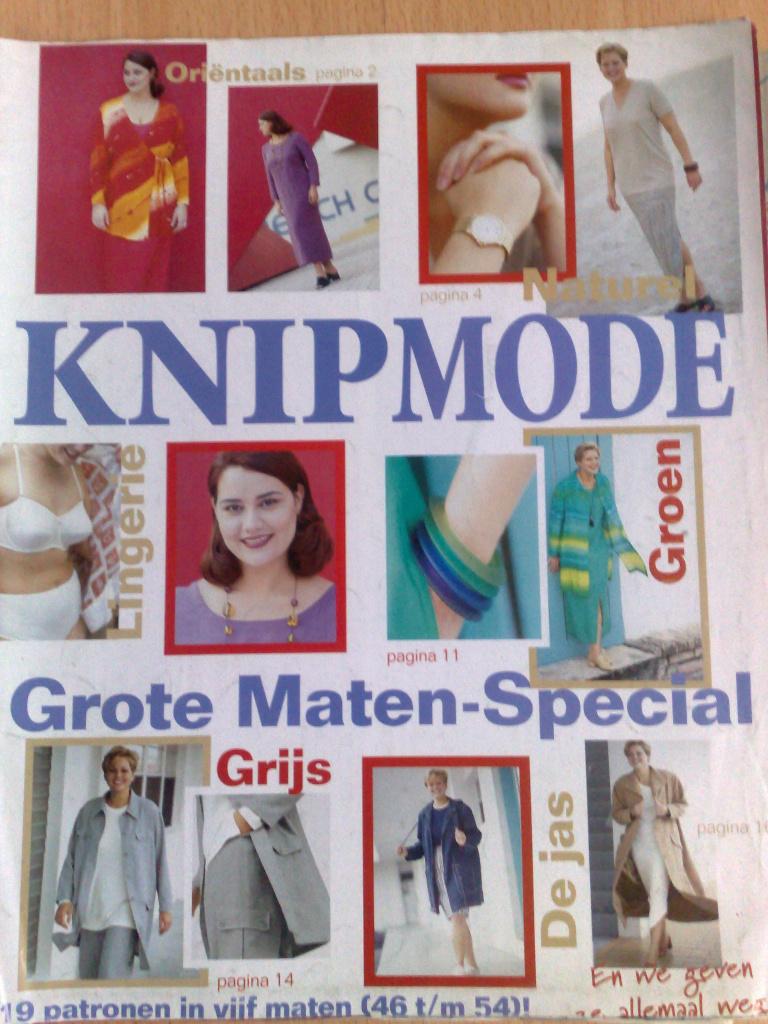 Knipmode special grote maten nr. 3 / 1998, maten 46 t/m 54, Hobby en Vrije tijd, Kledingpatronen, Verzenden, Zo goed als nieuw