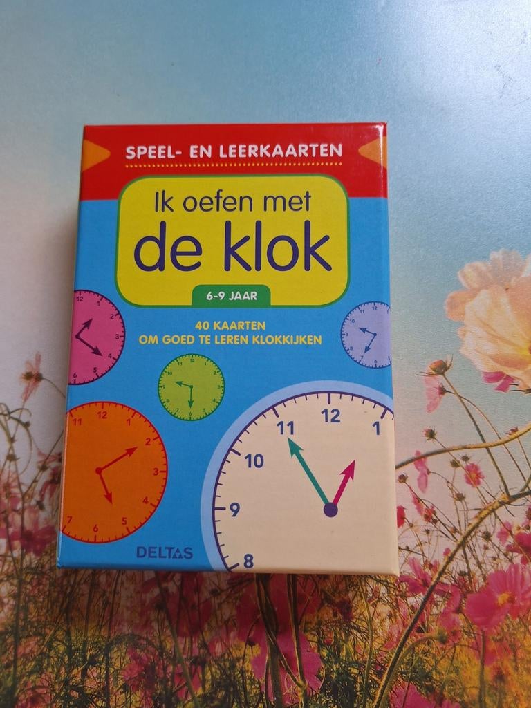Ik oefen met de klok - Speel- en leerkaarten (6-9 jaar), Deltas, Een of twee spelers, Ophalen of Verzenden, Zo goed als nieuw