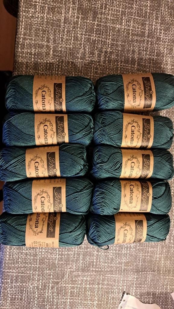 Scheepjes Catona garen - 10 bollen donkergroen, Ophalen of Verzenden