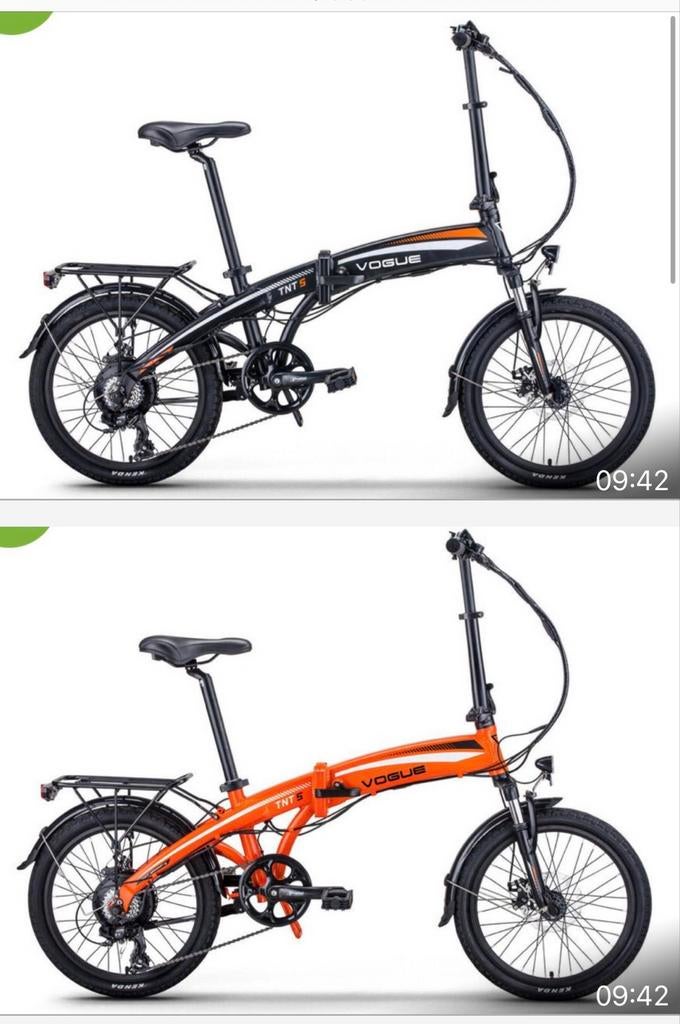 Twee elektrische vouwfietsen, Vogue Phantom, Zo goed als nieuw, Minder dan 47 cm, 30 tot 50 km per accu, Ophalen