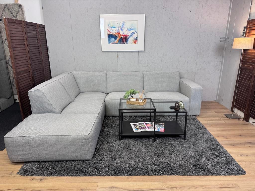 Strakke Lichtgrijze Hoekbank Refurbished - Gratis Bezorgd, Ophalen of Verzenden, Zo goed als nieuw, Noordkade 68A, Stof