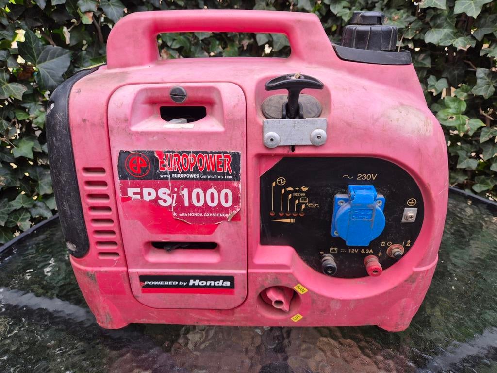Europower EPSi 1000 stroom aggregaat, Ophalen, Gebruikt, Benzine, Geluidgedempt