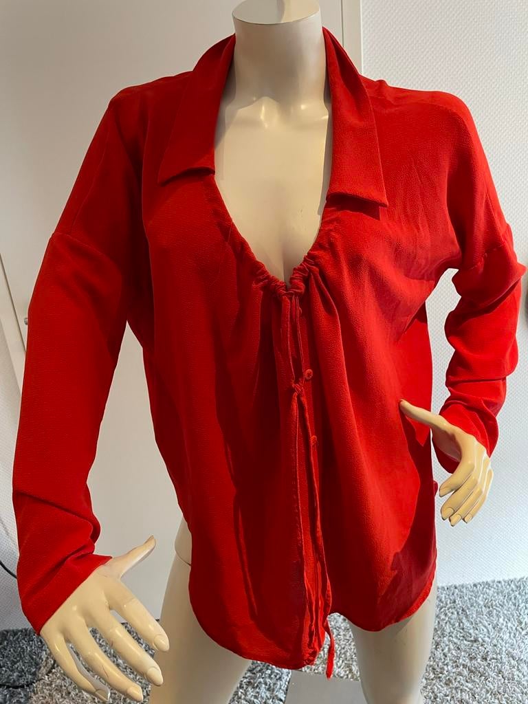 Biancoghiaccio rode blouse maat l, ., Maat 42/44 (L), Ophalen of Verzenden, Zo goed als nieuw