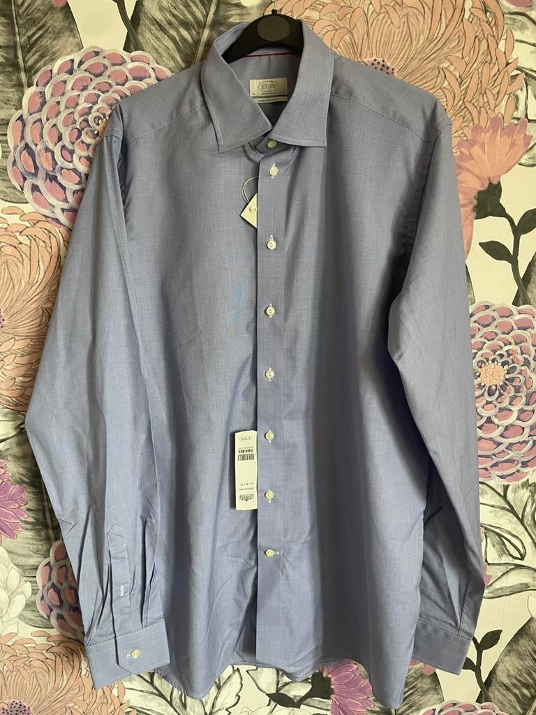 Eton heel mooi net overhemd maat 43, Blauw, Ophalen of Verzenden, Zo goed als nieuw, X