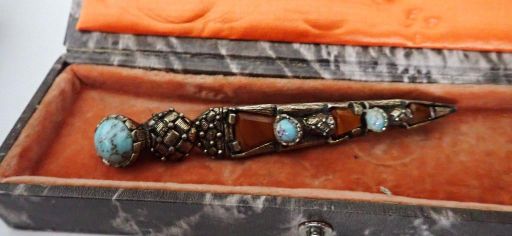 Schitterende Schotse broche, Verzenden, Gebruikt, Zilver, Overige materialen