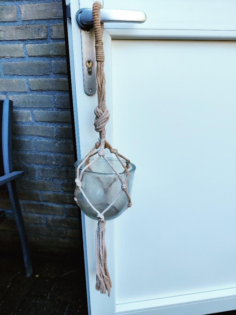 🪴 Macrame hanger incl bloempot 🪴, Overige materialen, Gebruikt, Rond, Ophalen of Verzenden