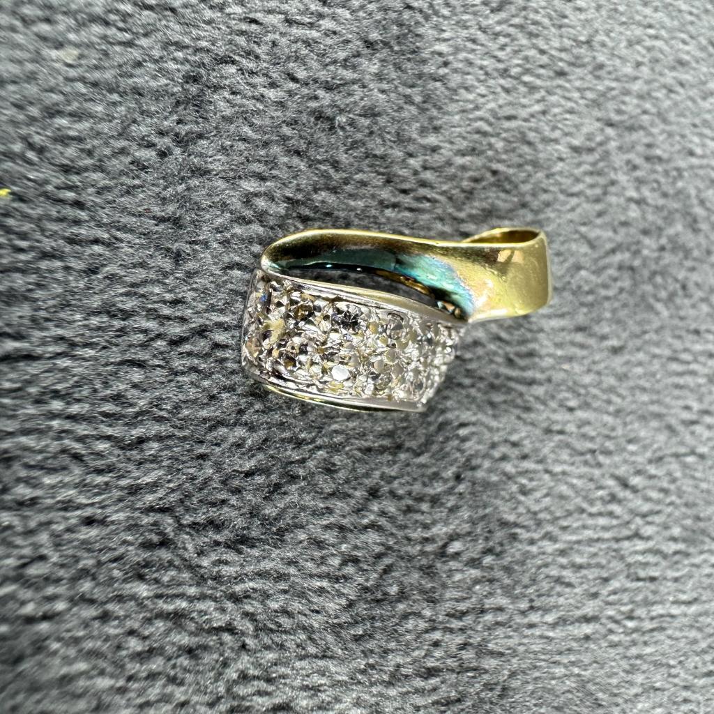 Gouden Hanger | 14k | 1,19g | zirkonia | 404678, Sieraden, Tassen en Uiterlijk, Kettinghangers, Gebruikt, Overige voorstellingen