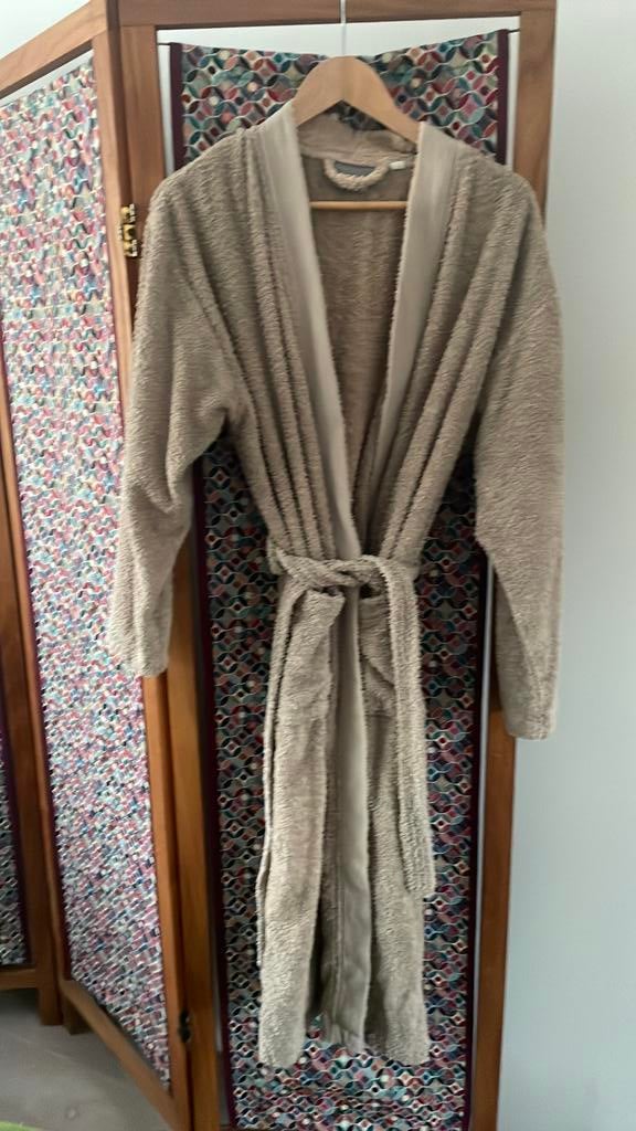 Badjas met linnen band maat m, Ophalen of Verzenden, Gebruikt, Beige