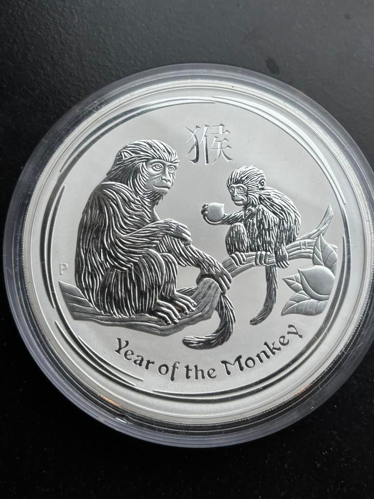1 kilo zilver lunar II year of the monkey 2016 zilveren munt, Postzegels en Munten, Edelmetalen en Baren, Ophalen of Verzenden