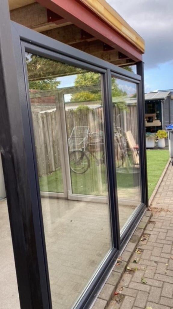 2 DELIGE KANTEL SCHUIFPUIEN IN KUNSTSTOF ANTRACIET GRIJS, Kunststof, Deurkozijn, 225 cm of meer, Nieuw