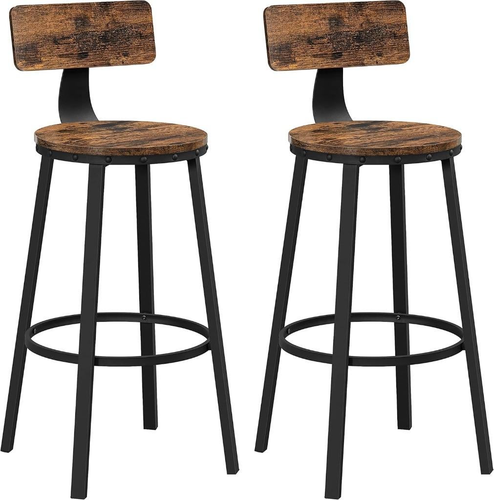 Barkrukken Set van 2 hoge barkrukken-Rustiekbruin-54x54x99cm, 60 tot 90 cm, Nieuw, Ophalen of Verzenden, 1 kruk