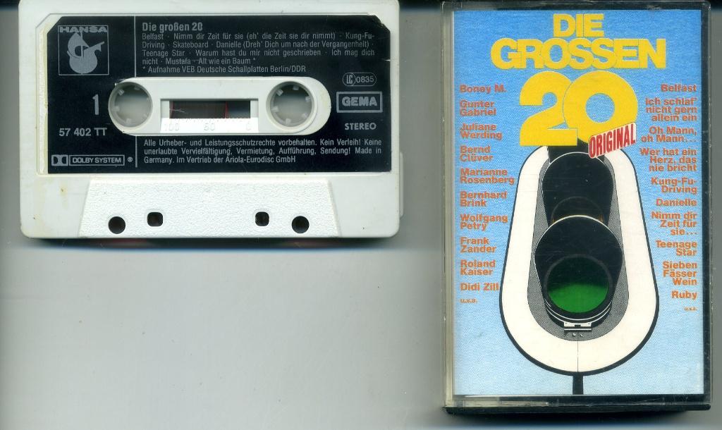 Die Grossen 20 Original cassette ZGAN, Cd's en Dvd's, Cassettebandjes, Ophalen of Verzenden, Zo goed als nieuw, Origineel, 1 bandje