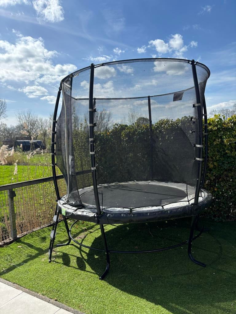 Trampoline 251cm met veiligheidsnet, Ophalen, Gebruikt