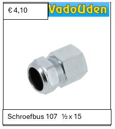 schroefbus type 107 voorraad zie foto's VADO, Doe-het-zelf en Verbouw, Verwarming en Radiatoren, Nieuw, Overige typen, Minder dan 30 cm
