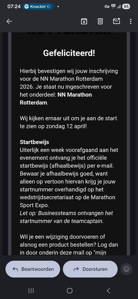 NN Marathon deelnamebewijs, Tickets en Kaartjes