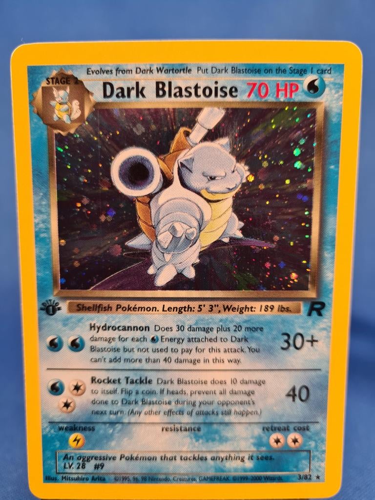 Dark Blastoise 3/82 - Team Rocket (1st edition), Hobby en Vrije tijd, Verzamelkaartspellen | Pokémon, Gebruikt, Verzenden