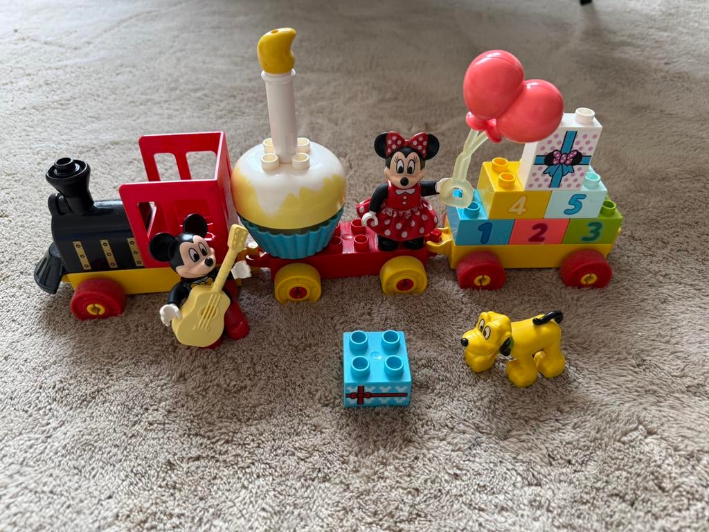Micky mouse trein << LEGO Duplo >>, Ophalen of Verzenden, Zo goed als nieuw, Duplo