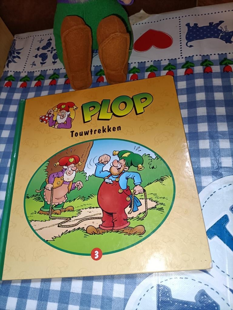 Kabouter Plop knuffel 25 cm + boek Touwtrekken*, Ophalen of Verzenden, Zo goed als nieuw, Overige typen