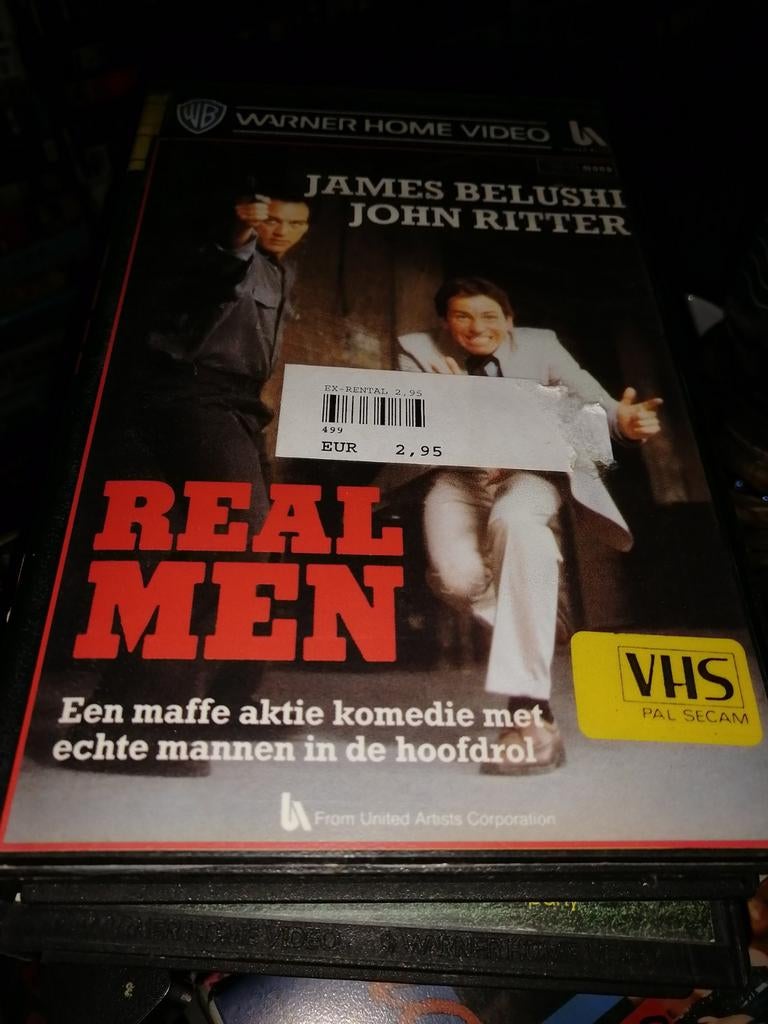 VHS ex-rental - Real Men, Vanaf 16 jaar, Ophalen of Verzenden, Gebruikt, Horror