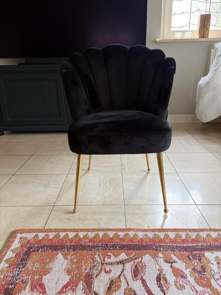 Richmond eetkamerstoel/make-up stoel Pippa zwart/goud, Ophalen, Gebruikt, Zwart, Eén