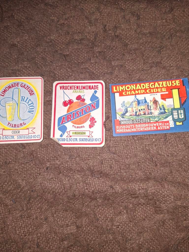 Limonade etiketten, Verzamelen, Ophalen of Verzenden