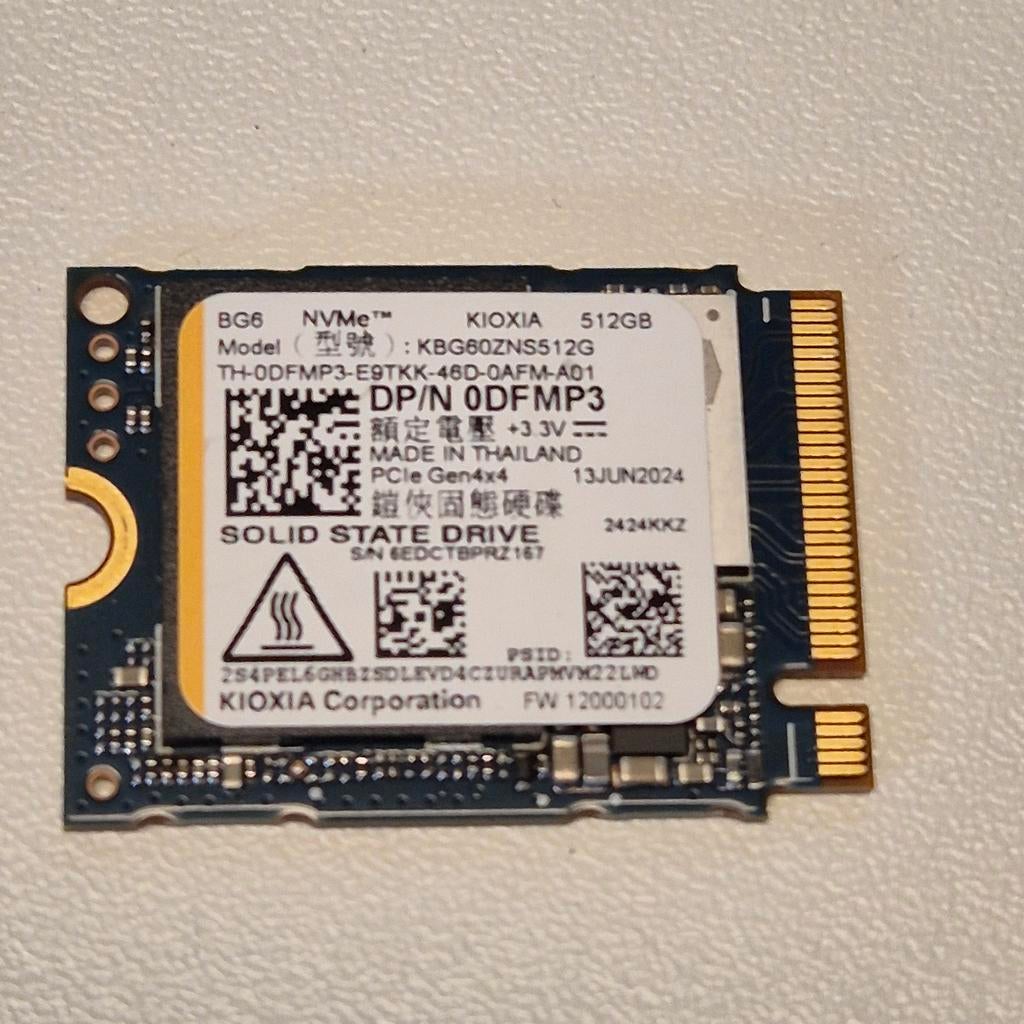 Kioxia KBG6 512GB Nvme SSD 2230, Computers en Software, Harde schijven, Intern, Gebruikt, Verzenden, 512GB
