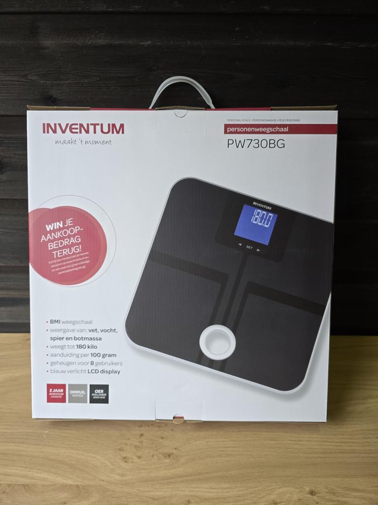 Inventum Personenweegschaal PW730BG - BMI & Lichaamsanalyse, Witgoed en Apparatuur, Weegschalen, 1 tot 500 gram, Nieuw, 100 kg of meer