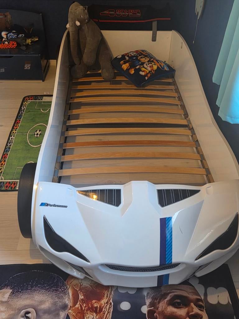 Wit autobed 1 persoons, Kinderen en Baby's, Kinderkamer | Bedden, Ophalen