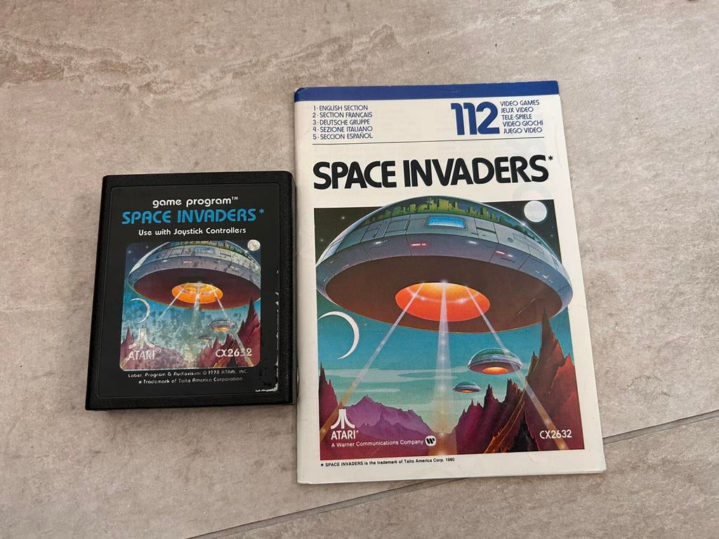 Atari 2600 Space Invaders met boekje, Avontuur en Actie, Gebruikt, 1 speler, Ophalen of Verzenden