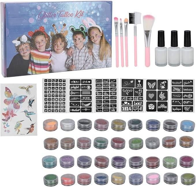 4 nieuwe doosjes glittertattoo schmink leuk voor Koningsdag, Ophalen, Nieuw, Schmink, Oranje of Koningsdag