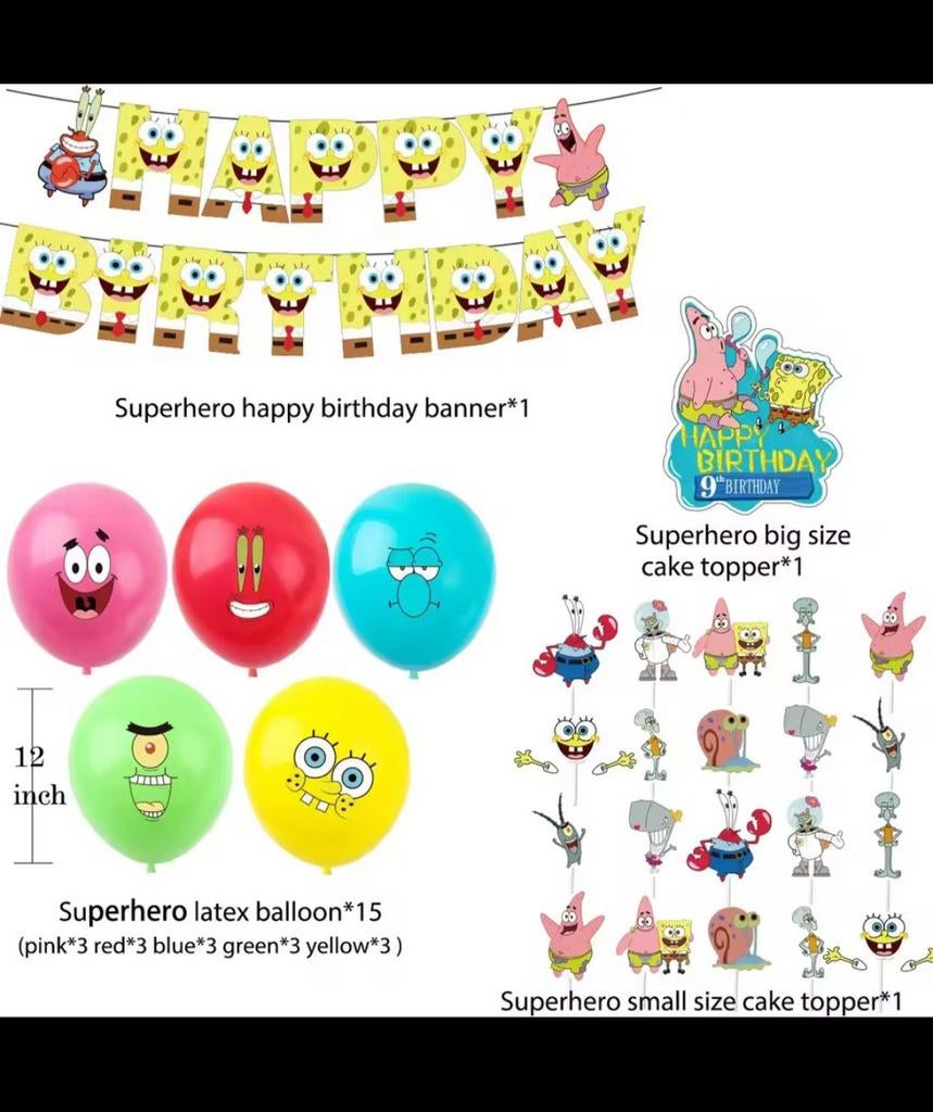 SpongeBob SquarePants Feestpakket - Nieuw, Ophalen, Nieuw, Feestartikel, Verjaardag