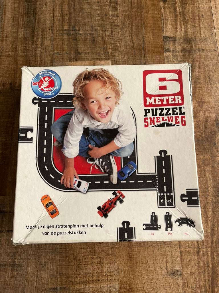 6 meter puzzel snelweg jongen mooie staat, Ophalen of Verzenden, Meer dan 50 stukjes, Zo goed als nieuw